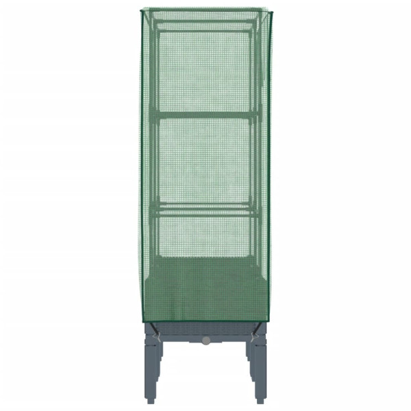 Arriate con cubierta invernadero aspecto ratán 80x40x140 cm M 5