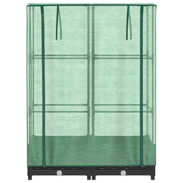 Canteiro elevado com cobertura de estufa aspeto de vime M 4