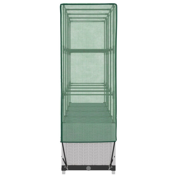 Canteiro elevado com cobertura de estufa aspeto de vime M 5