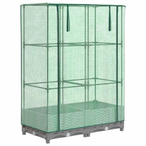 Arriate con cubierta invernadero aspecto ratán 80x40x123 cm H