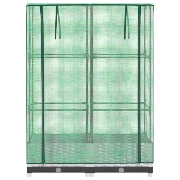 Arriate con cubierta invernadero aspecto ratán 80x40x123 cm M 4