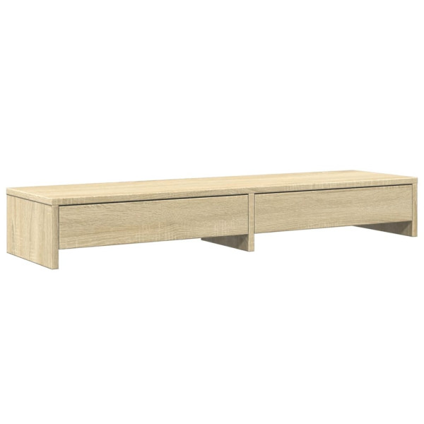 Soporte monitor y cajones madera roble Sonoma 100x27x15 cm M 2