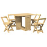Set comedor plegable mariposa 5 pzas Corona madera pino marrón 2