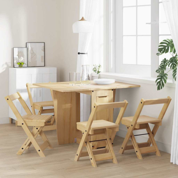 Set comedor plegable mariposa 5 pzas Corona madera pino marrón M 3