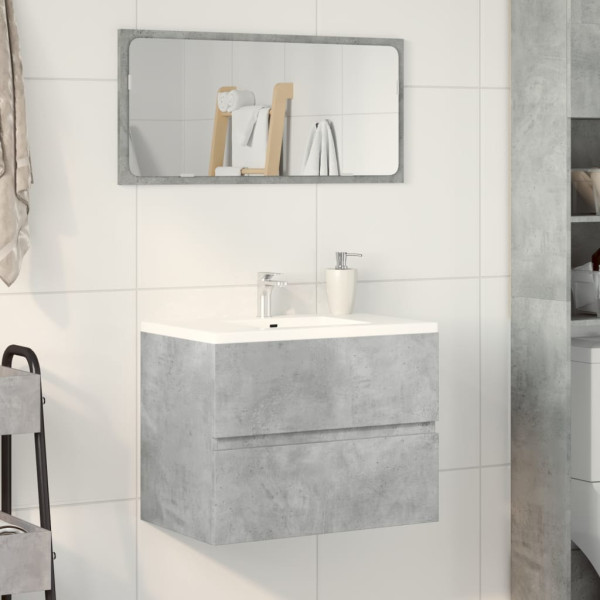 Mueble de baño madera de ingeniería gris hormigón 60x38.5x45 cm M 3