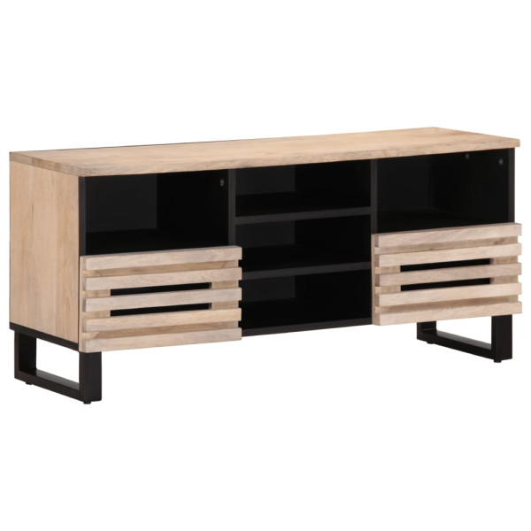 Mueble de TV madera maciza de mango 100x34x46 cm D