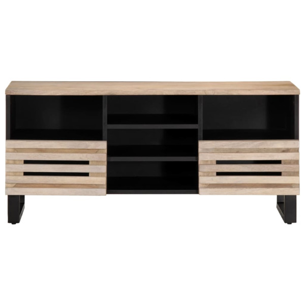 Mueble de TV madera maciza de mango 100x34x46 cm M 2