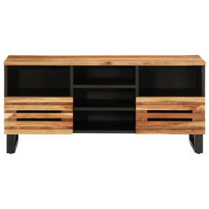 Mueble de TV madera maciza de acacia 100x34x46 cm H