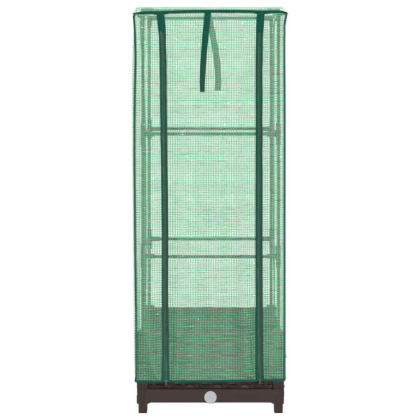 Arriate con cubierta invernadero aspecto ratán 40x40x123 cm M 4