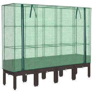 Arriate com capa de estufa olhar rattan 160x40x140 cm H