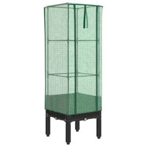 Canteiro elevado com cobertura de estufa aspeto de vime H