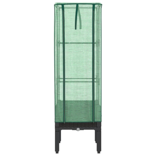 Arriate con cubierta invernadero aspecto ratán 40x40x140 cm M 4