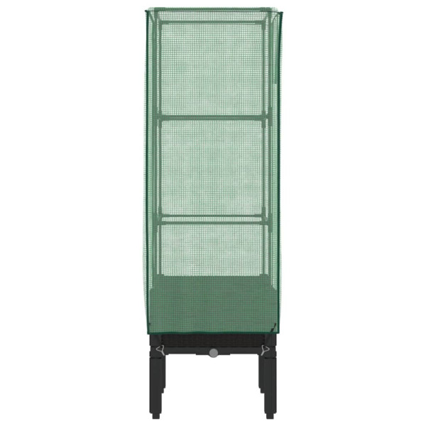 Canteiro elevado com cobertura de estufa aspeto de vime M 5