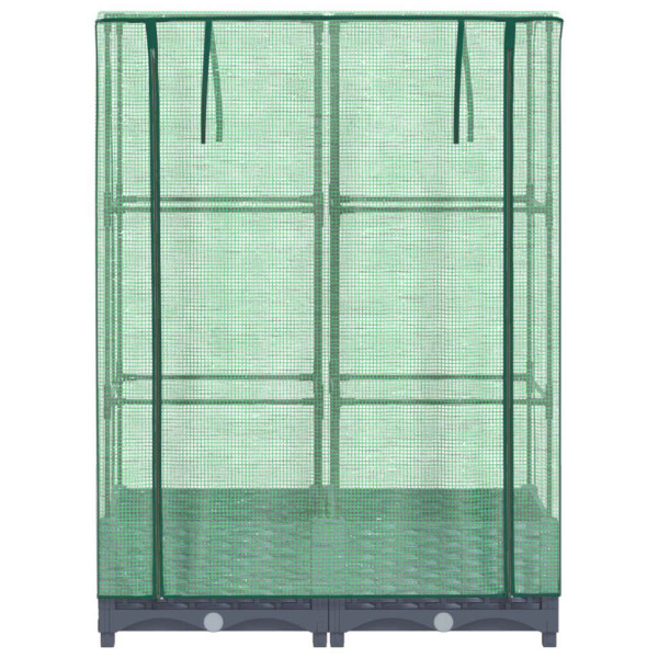 Canteiro elevado com cobertura de estufa aspeto de vime M 4