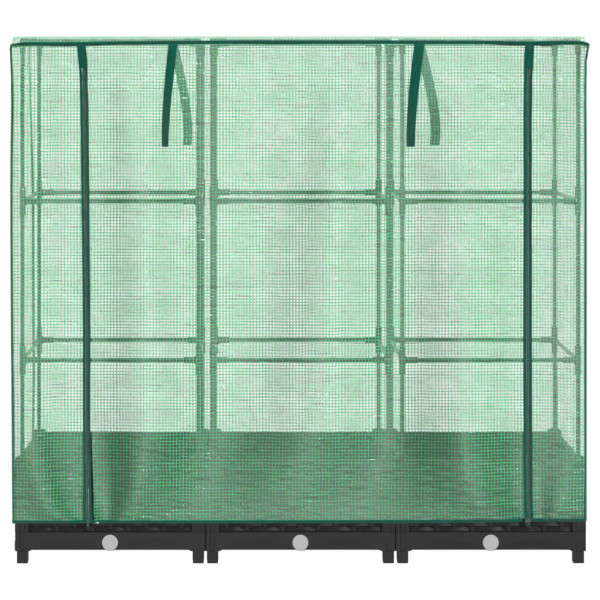 Arriate con cubierta invernadero aspecto ratán 120x40x123 cm M 4