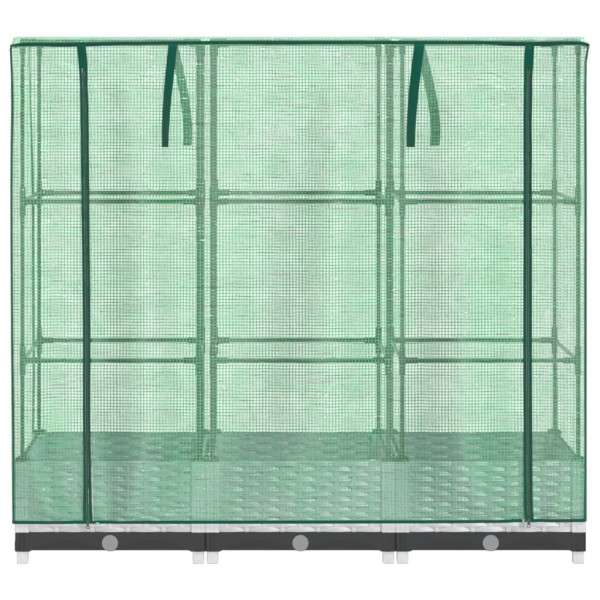 Arriate con cubierta invernadero aspecto ratán 120x40x123 cm M 4