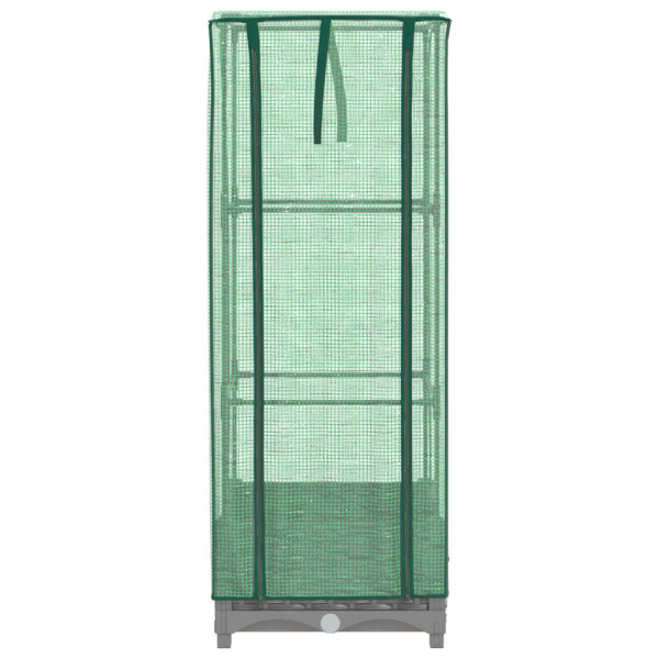 Canteiro elevado com cobertura de estufa aspeto de vime M 4