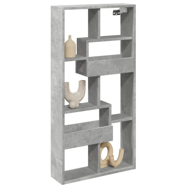 Armario de pared madera ingeniería gris hormigón 50x15x100 cm M 3