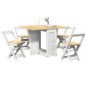 Set comedor plegable mariposa 5 pzas Corona madera pino blanco 1