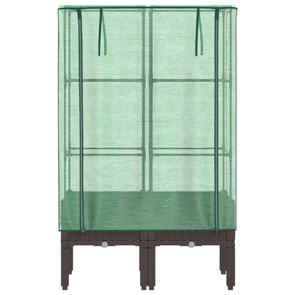 Canteiro de flores com cobertura de estufa em vime 80x40x140 cm M 4