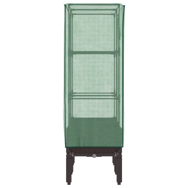 Arriate con cubierta invernadero aspecto ratán 80x40x140 cm M 5