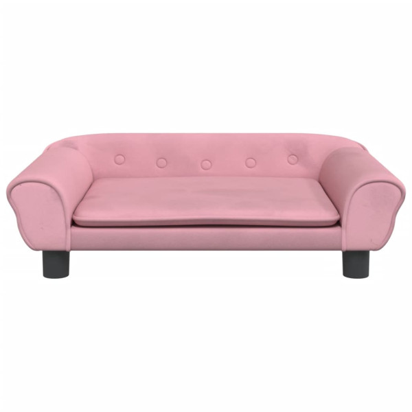 Cama para perros de terciopelo rosa 70x48x22 cm M 3