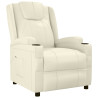 Sillón reclinable de cuero sintético blanco crema 2