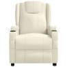 Sillón reclinable de cuero sintético blanco crema 3