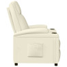 Sillón reclinable de cuero sintético blanco crema 4
