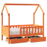 Estructura de cama infantil con cajones madera de pino 80x160cm 2