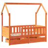 Estructura de cama infantil con cajones madera de pino 80x160cm 3