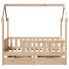 Estructura de cama infantil con cajones madera de pino 80x160cm 4