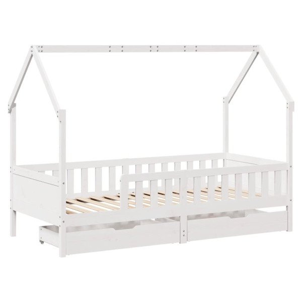 Estructura de cama para niños con cajones madera pino 80x200 cm M 3