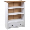 Librería de madera maciza pino estilo Panamá blanco 80x35x110 cm 4