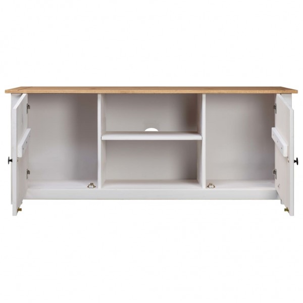Mueble para TV madera de pino estilo Panamá blanco 120x40x50 cm M 5