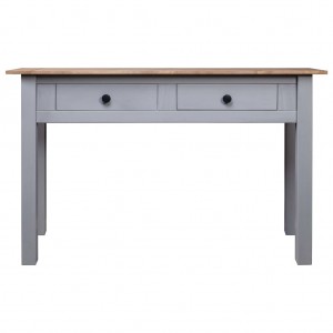 Mesa consola madera maciza pino estilo Panamá gris 110x40x72 cm H