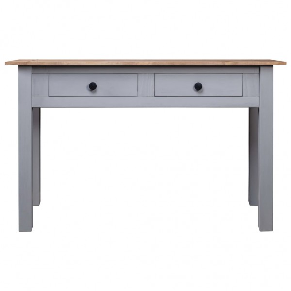 Mesa consola madera maciza pino estilo Panamá gris 110x40x72 cm M 2