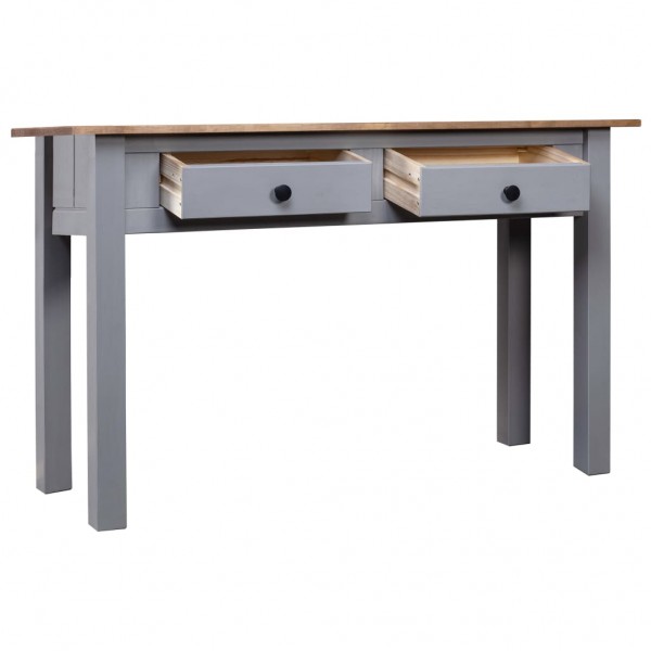 Mesa consola madera maciza pino estilo Panamá gris 110x40x72 cm M 3