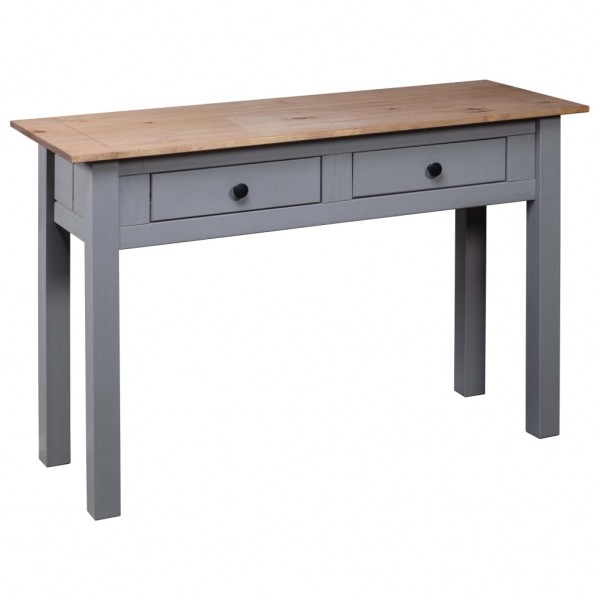Mesa consola madera maciza pino estilo Panamá gris 110x40x72 cm M 4