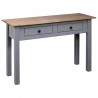Mesa consola madera maciza pino estilo Panamá gris 110x40x72 cm 4