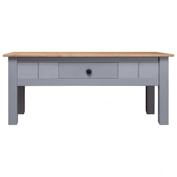 Mesa de centro de madera de pino estilo Panamá gris 100x60x45cm M 2
