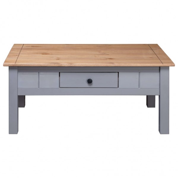 Mesa de centro de madera de pino estilo Panamá gris 100x60x45cm M 5