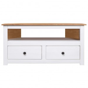 Mueble esquinero TV madera pino estilo Panamá blanco 93x49x49cm H
