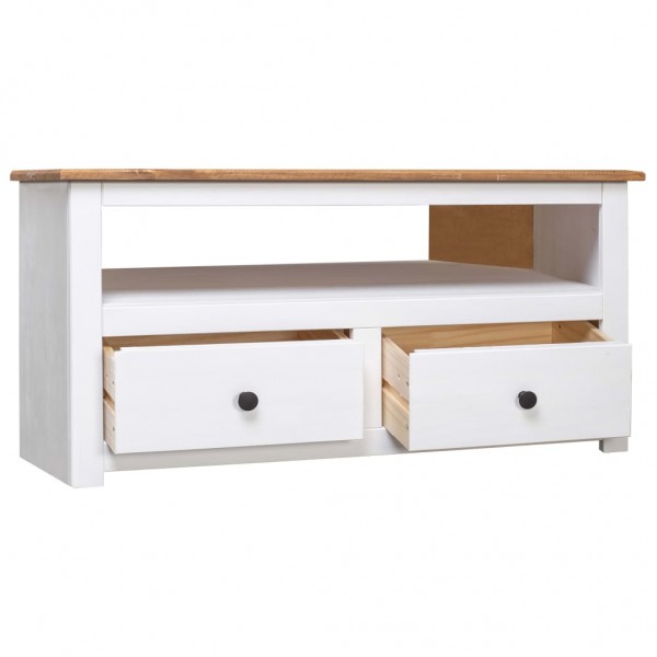 Mueble esquinero TV madera pino estilo Panamá blanco 93x49x49cm M 3