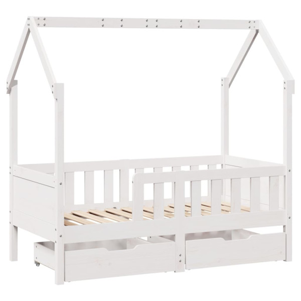 Estructura de cama infantil con cajones madera de pino 80x160cm M 3