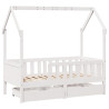 Estructura de cama infantil con cajones madera de pino 80x160cm 3