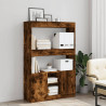 Aparador alto madera de ingeniería roble ahumado 92x33x140 cm 3