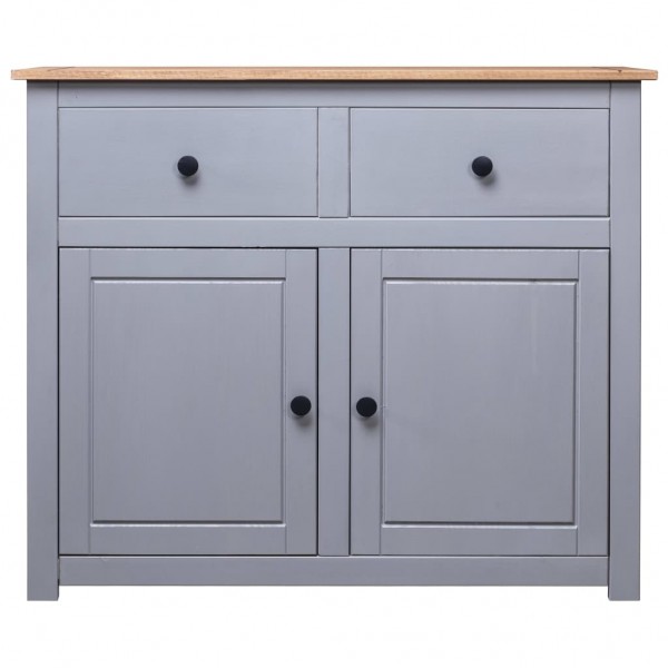 Aparador de madera maciza pino estilo Panamá gris 93x40x80 cm M 4