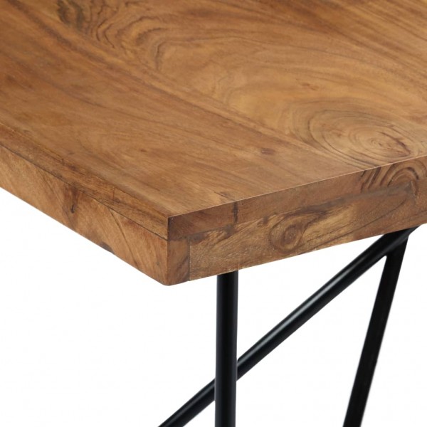 Mesa de comedor de madera maciza de acacia 180x90x76 cm M 4