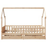 Estructura de cama infantil con cajones madera pino 90x190 cm 4